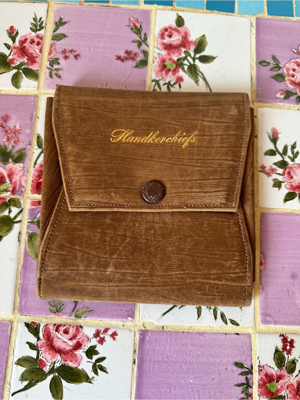 Vintage Brown 'Handkerchiefs' Cosmetic Pouch - Picture 5 of 5